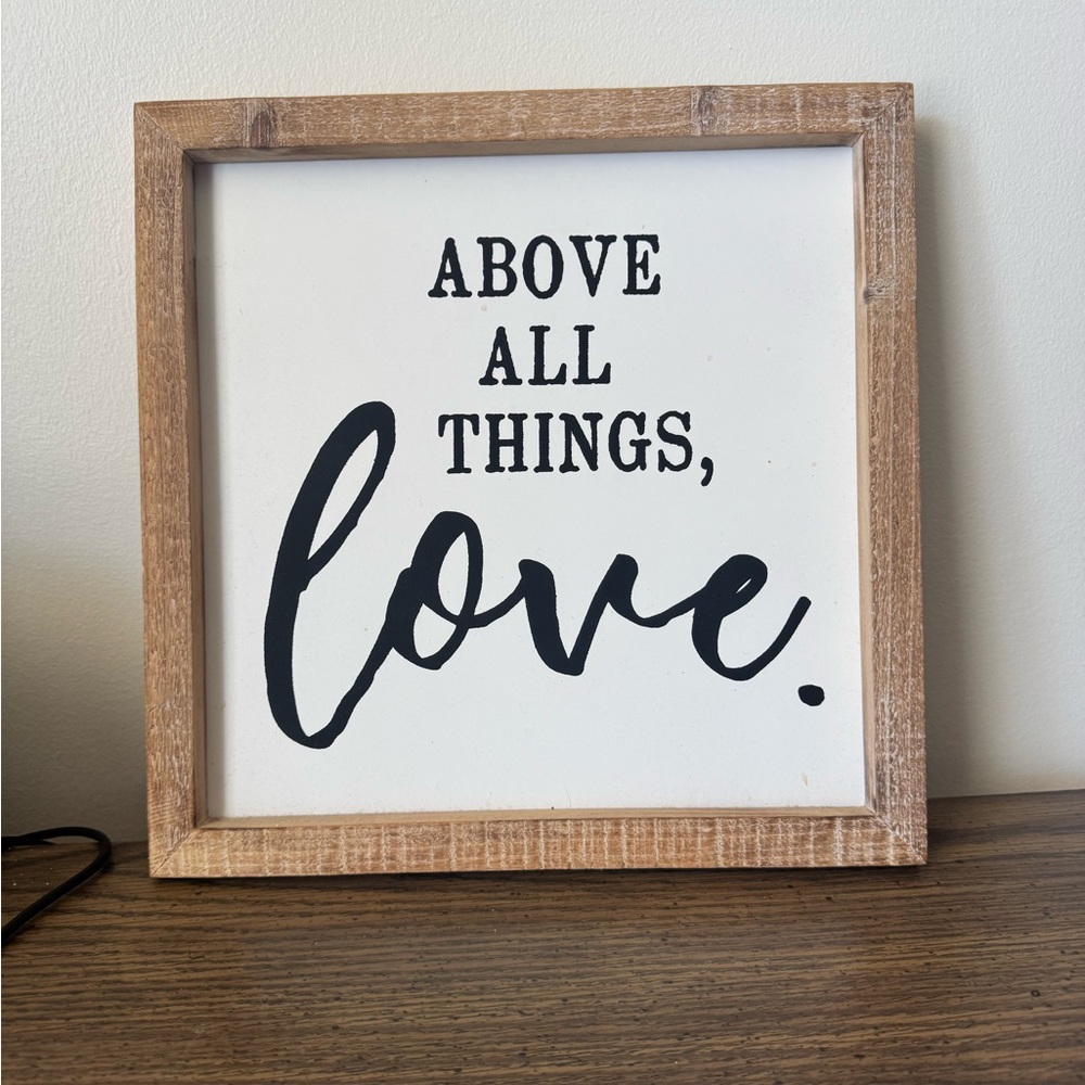Wooden Framed Love Quote Wall Art
